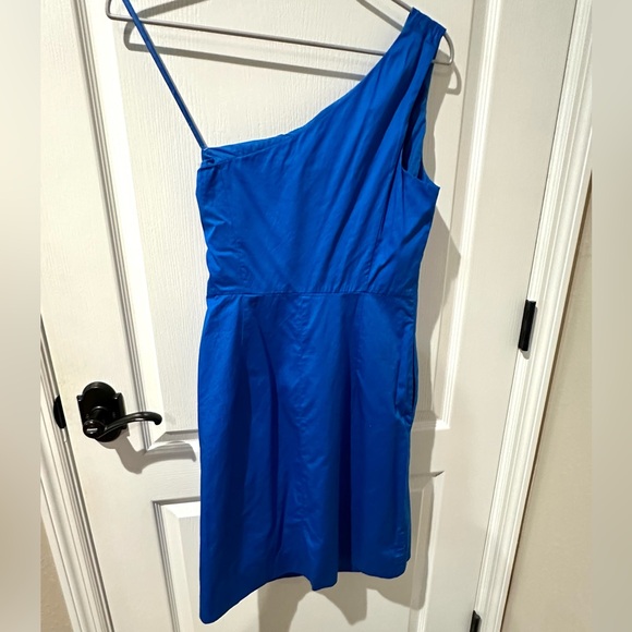 J Crew Blue One Shoulder Cocktail Dress NWT - Picture 7 of 8